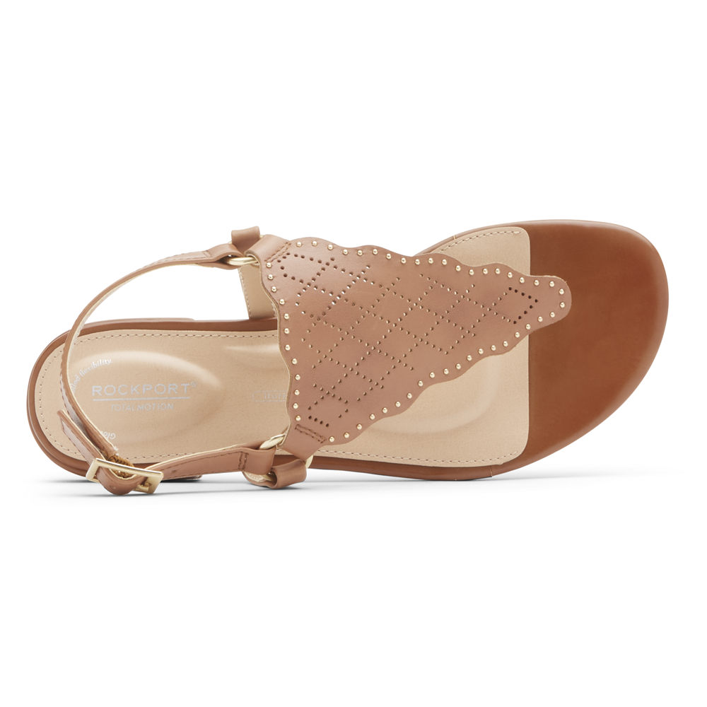Rockport Thongs Dame Beige - Total Motion Zosia Perforated - PLXW47083
